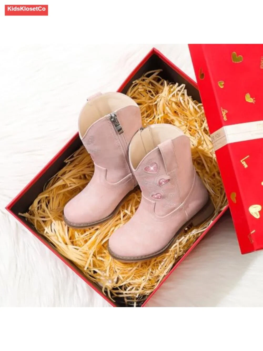 Toddler Cowgirl Boots Girls Cowboy Boot Ankle Zip Glitter Heart